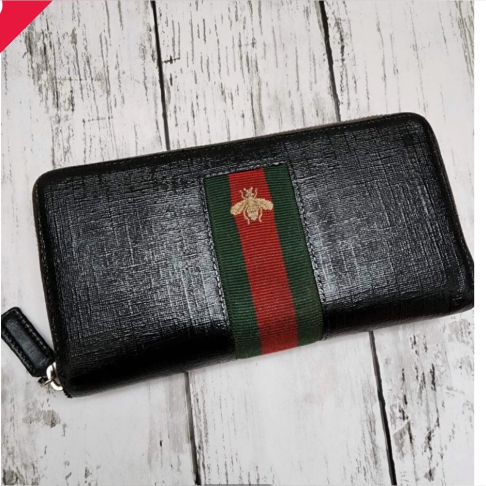 Gucci Black Green Wallet vintage